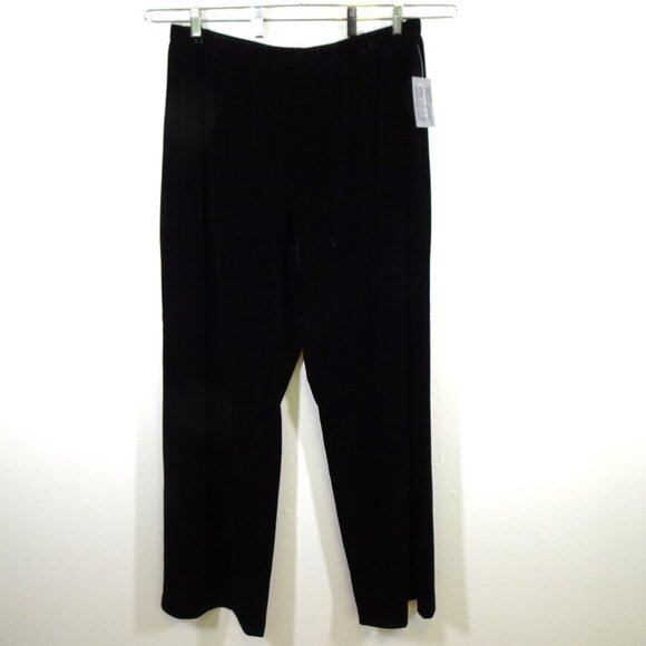 Alex Evenings Velvet Pants Women's Plus Size 3X Black Flat Front Party Cocktail - Picture 1 of 9